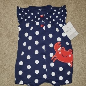 NWT navy onepiece with crab